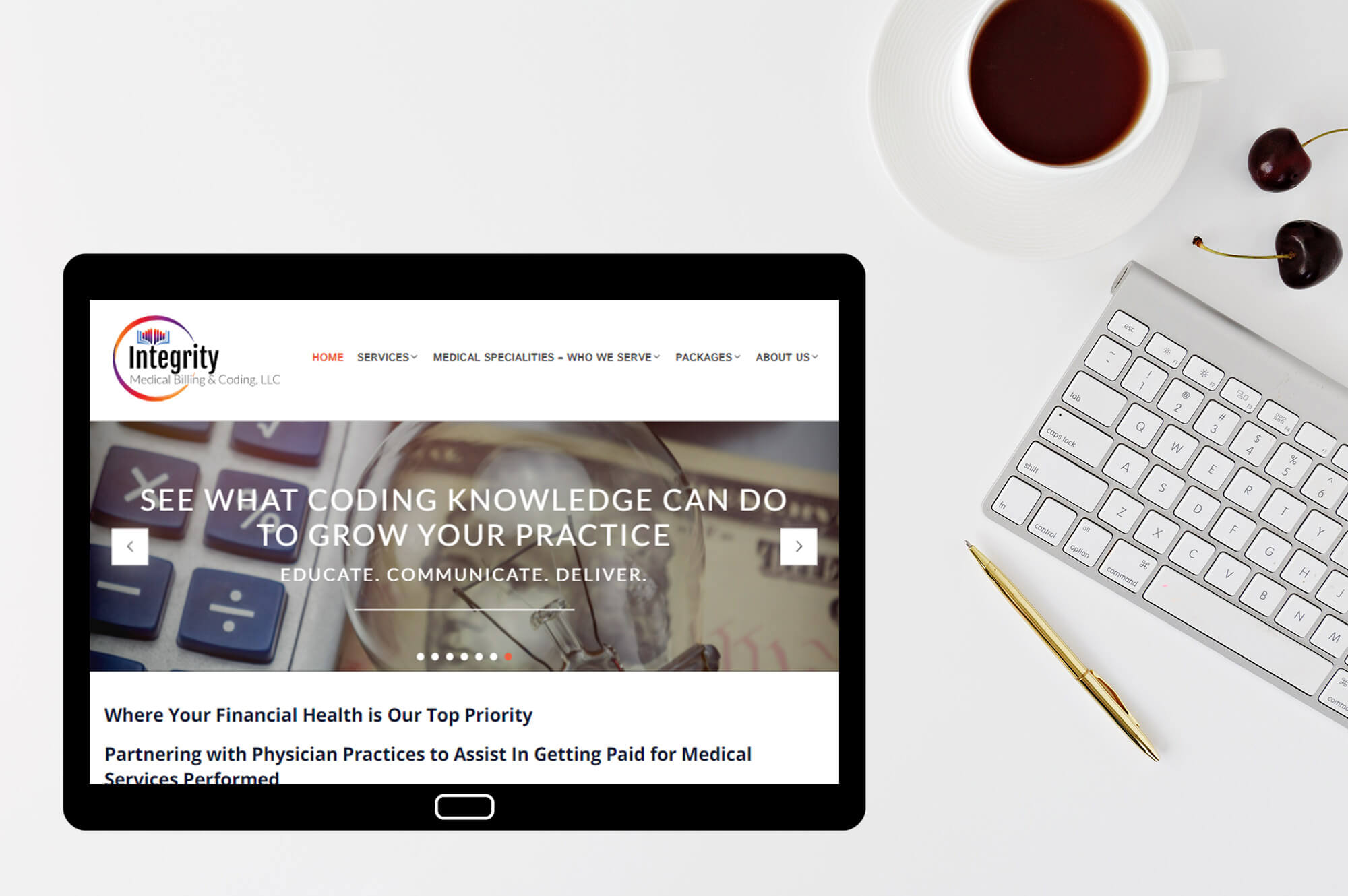 Integrity Medical Billing and Coding Web Design Web Design Screeshot